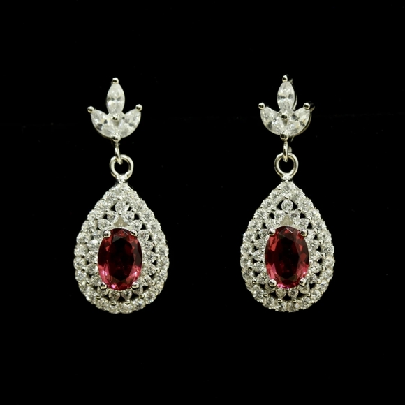 Tear Drop CZ Earrings - Picture 1 of 1